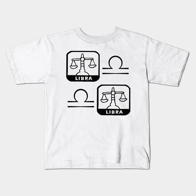Libra Birth Sign - Black Kids T-Shirt by BurritoKitty